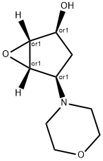6-Oxabicyclo[3.1.0]hexan-2-ol,4-(4-morpholinyl)-,(1-alpha-,2-alpha-,4-alpha-,5-alpha-)-(9CI) 化学構造式