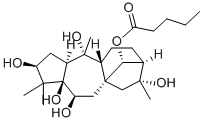 Grayanotoxane-3,5,6,10,14,16-hexol, 14-pentanoate, (3-beta,6-beta,14R) - 化学構造式