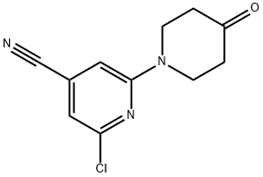 2-Chloro-6-(4-oxopiperidin-1-yl)isonicotinonitrile 化学構造式