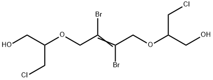 2,2'-[(2,3-dibromobut-2-ene-1,4-diyl)bis(oxy)]bis[3-chloropropan-1-ol] Struktur