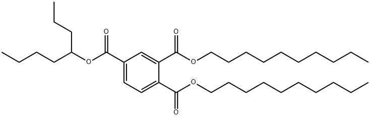 1,2,4-ベンゼントリカルボン酸1,2-ジデシル4-オクチル 化学構造式