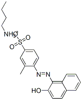 4-[(2-羟基-1-萘基)偶氮]-3-甲基苯磺酸与1-丁胺的化合物 结构式