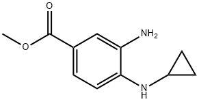 3-アミノ-4-(シクロプロピルアミノ)安息香酸メチル 化学構造式