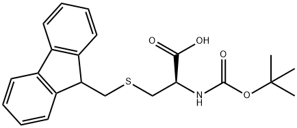 N-Α-叔丁氧羰基-S-(9-芴甲基)-L-半胱氨酸 结构式