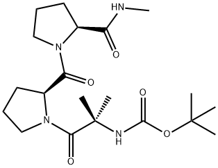 tert-butyl N-[2-methyl-1-[(2S)-2-[[(2S)-1-methylpyrrolidine-2-carbonyl ]carbamoyl]pyrrolidin-1-yl]-1-oxo-propan-2-yl]carbamate 结构式