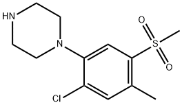 1-[2-クロロ-4-メチル-5-(メチルスルホニル)フェニル]ピペラジン 化学構造式