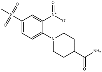 1-[4-(METHYLSULFONYL)-2-NITROPHENYL]PIPERIDINE-4-CARBOXAMIDE
 Struktur