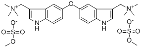 Oxybis((5,3-indolylene)methylene)bis(trimethylammonium) bis(methyl sul fate),84905-57-7,结构式