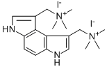 1,8-Bis(dimethylaminomethyl)-3H,6H-pyrrolo(3,2-e)indole dimethiodide 结构式