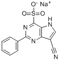 5H-Pyrrolo(3,2-d)pyrimidine-4-sulfonic acid, 7-cyano-2-phenyl-, sodium  salt Structure