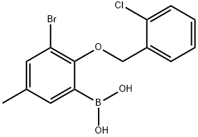 3-溴-2-(2'-氯苄氧基)-5-甲基苯基硼酸,849052-17-1,结构式