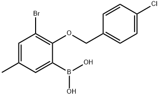 3-溴-2-(4'-氯苄氧基)-5-甲基苯基硼酸,849052-18-2,结构式