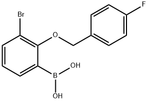 3-BROMO-2-(4'-FLUOROBENZYLOXY)PHENYLBOR& Struktur