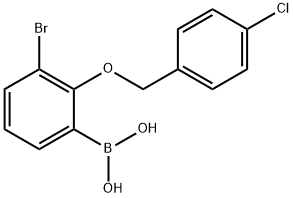 3-BROMO-2-(4'-CHLOROBENZYLOXY)PHENYLBOR& 化学構造式