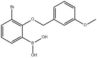 3-溴-2-(3'-甲氧基苄氧基)苯基硼酸,849052-24-0,结构式