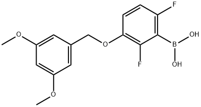 2,6-ジフルオロ-3-(3',5'-ジメトキシベンジルオキシ)フェニルボロン酸 化学構造式