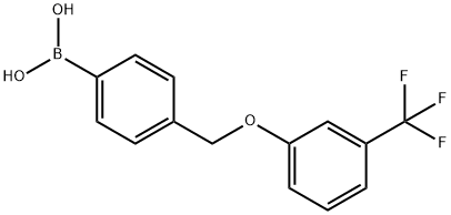 4-(3'-(トリフルオロメチル)フェノキシメチル)フェニルボロン酸 化学構造式