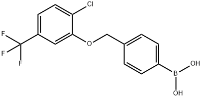 4-[(2'-クロロ-5'-(トリフルオロメチル)フェノキシ)メチル]フェニルボロン酸 化学構造式
