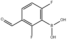 2,6-ジフルオロ-3-ホルミルフェニルボロン酸 化学構造式