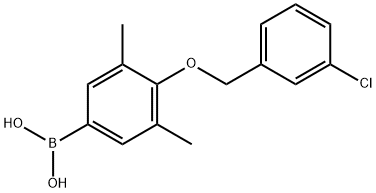 4-(3'-氯苄氧基)-3,5-二甲基苯基硼酸,849062-21-1,结构式