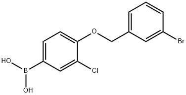3-氯-4-(3'-溴苄氧基)苯基硼酸,849062-25-5,结构式