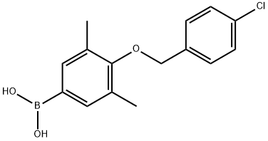 4-(4′-Chlorobenzyloxy)-3,5-dimethylphenylboronic acid Struktur