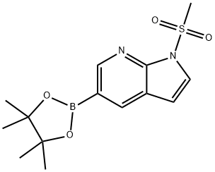 1H-Pyrrolo[2,3-b]pyridine, 1-(methylsulfonyl)-5-(4,4,5,5-tetramethyl-1,3,2-dioxaborolan-2-yl)- Struktur