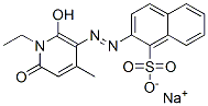 sodium 2-[(1-ethyl-1,6-dihydro-2-hydroxy-4-methyl-6-oxo-3-pyridyl)azo]naphthalene-1-sulphonate  Struktur