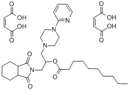 Decanoic acid, 1-((octahydro-1,3-dioxo-2H-isoindol-2-yl)methyl)-2-(4-( 2-pyridinyl)-1-piperazinyl)ethyl ester, (Z)-2-butenedioate (1:2) 结构式
