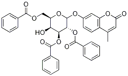 4-Methylumbelliferyl 2,3,6-Tri-O-benzoyl--D-galactopyranoside Struktur
