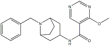 5-Pyrimidinecarboxamide, 4-methoxy-N-(8-(phenylmethyl)-8-azabicyclo(3. 2.1)oct-3-yl)-, exo- 结构式