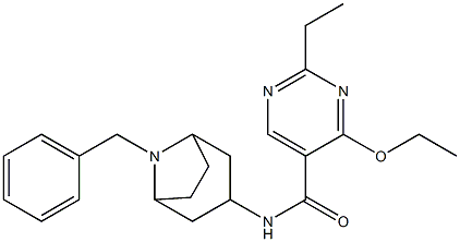 5-Pyrimidinecarboxamide, N-(8-benzyl-3-beta-nortropanyl)-4-ethoxy-2-et hyl- 化学構造式