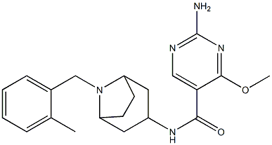 2-Amino-4-methoxy-N-(8-(o-methylbenzyl)-3-beta-nortropanyl)-5-pyrimidi necarboxamide 结构式