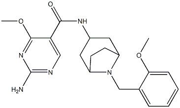 2-amino-4-methoxy-N-[8-[(2-methoxyphenyl)methyl]-8-azabicyclo[3.2.1]oc t-3-yl]pyrimidine-5-carboxamide 结构式