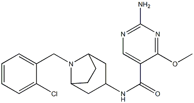 2-Amino-N-(8-(o-chlorobenzyl)-3-beta-nortropanyl)-4-methoxy-5-pyrimidi necarboxamide 结构式