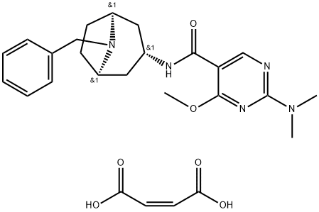 5-Pyrimidinecarboxamide, N-(8-benzyl-3-beta-nortropanyl)-2-(dimethylam ino)-4-methoxy-, monomaleate Structure