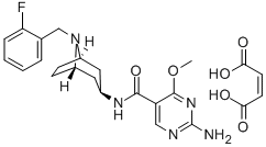 2-Amino-N-(8-(o-fluorobenzyl)-3-beta-nortropanyl)-4-methoxy-5-pyrimidi necarboxamide 结构式