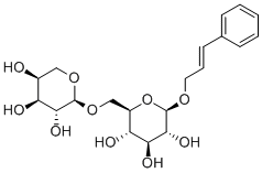 [(E)-3-フェニル-2-プロペニル]6-O-(α-L-アラビノピラノシル)-β-D-グルコピラノシド 化学構造式