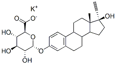17A-ETHYNYLESTRADIOL 17B-(A-GLUCURONIDE)POTASSIUM 化学構造式