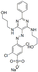 sodium 4-[[4,6-bis[(3-hydroxypropyl)amino]-2-phenyl-5-pyrimidyl]azo]-2,5-dichlorobenzenesulphonate Structure