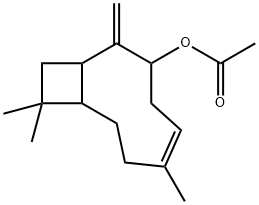 6,10,10-trimethyl-2-methylenebicyclo[7.2.0]undec-5-en-3-yl acetate 结构式