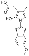 1H-Pyrazole-4-acetic acid, 5-hydroxy-1-(6-methoxy-2-benzothiazolyl)-3- methyl- Structure