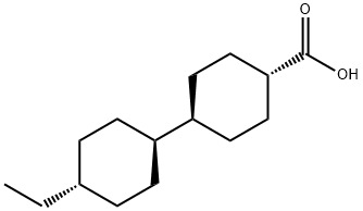 トランス-4-(トランス-4’-エチルシクロヘキシル)-シクロヘキサンカルボン酸 化学構造式