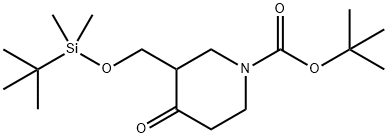 1-BOC-3-[(1,1-DIMETHYLETHYL)DIMETHYLSILYLOXYMETHYL]-PIPERIDIN-4-ONE Struktur