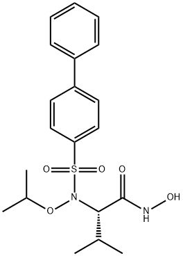 (2R)-2-[([1,1μ-Biphenyl]-4-ylsulfonyl)(1-methylethoxy)amino]-N-hydroxy-3-methyl-butanamide,  (R)-N-Hydroxy-2-(N-isopropoxybiphenyl-4-ylsulfonamido)-3-methylbutanamide Structure