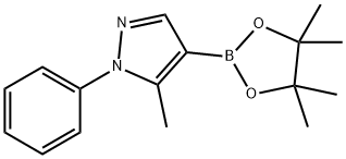 5-メチル-1-フェニル-4-(4,4,5,5-テトラメチル-1,3,2-ジオキサボロラン-2-イル)-1H-ピラゾール 化学構造式