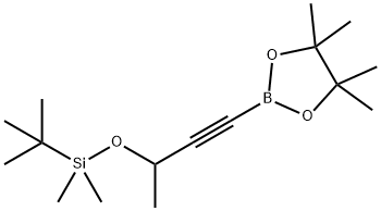 3-(T-ブチルジメチルシロキシ)ブタン-1-イニルボロン酸ピナコールエステル 化学構造式