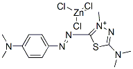 5-(dimethylamino)-2-[[4-(dimethylamino)phenyl]azo]-3-methyl-1,3,4-thiadiazolium trichlorozincate(1-) 结构式