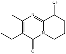 3-エチル-6,7,8,9-テトラヒドロ-9-ヒドロキシ-2-メチル-4H-ピリド[1,2-A]ピリミジン-4-オン 化学構造式