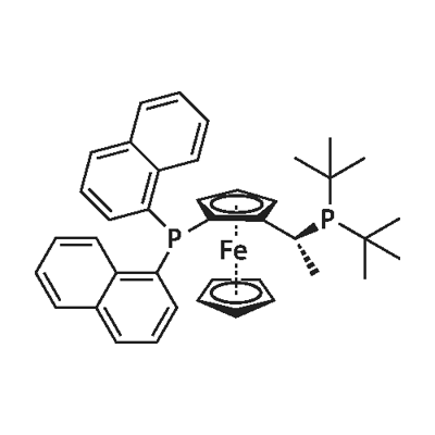 (R)-1-{(S)-2-[DI(1-NAPHTHYL)PHOSPHINO]FERROCENYL}ETHYLDI-TERT.-BUTYLPHOSPHINE Structure